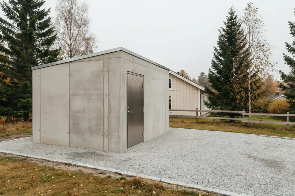 nybyggnation av skyddsrum med armerad betong i rimbo norrt lje